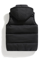 Noah Bomulds- & Polyesterblanding | Regular Fit Hættevest | Ærmeløst Lynlåsdesign til Hverdagsbrug & Lag-På-Lag Styling | Vanero