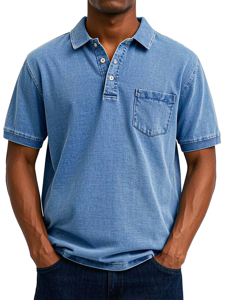 Herre Poloshirt Tekstilmateriale | Afslappet Pasform Kravetrøje | Klassisk Knapdesign Til Hverdag & Kontorbrug | Vanero