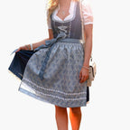 Dame Dirndl Kjole Bomuld | Almindelig Pasform Knælængde Kjole | Snøreliv Med Forklæde Til Festivaler & Kulturelle Arrangementer | Vanero