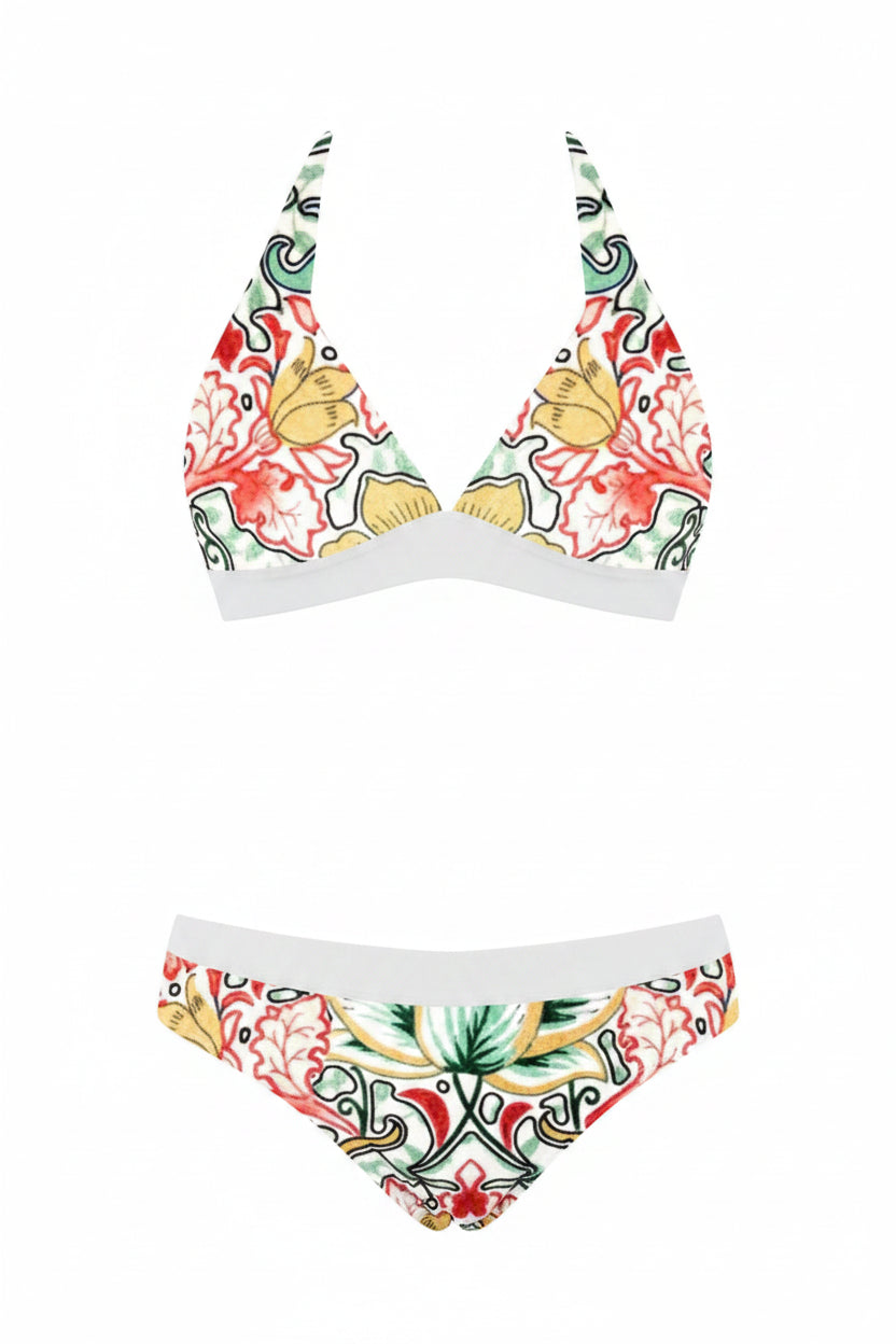 Dame Blomstret Bikini Sæt | Todelt Badetøj Med Udtagelig Polstring | Strand Og Poolbrug | Vanero
