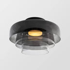 Glas Loftlampe Med Metalkonstruktion | E27 Loftbelysning Til Indendørs Brug | Fås I Ravglas Eller Klart Glas | Vanero