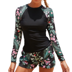 Dame Tankini-Sæt Nylon Elastan | Todelt Badetøj med Tropisk Print | Højtaljet Design til Strand og Poolaktiviteter | Vanero