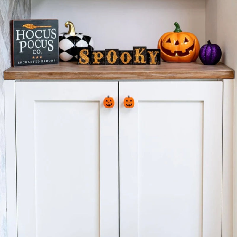 Dekorativt Knapcover | Græskarinspireret Design | Genanvendelig Halloween Pynt Sæsondekoration | Vanero