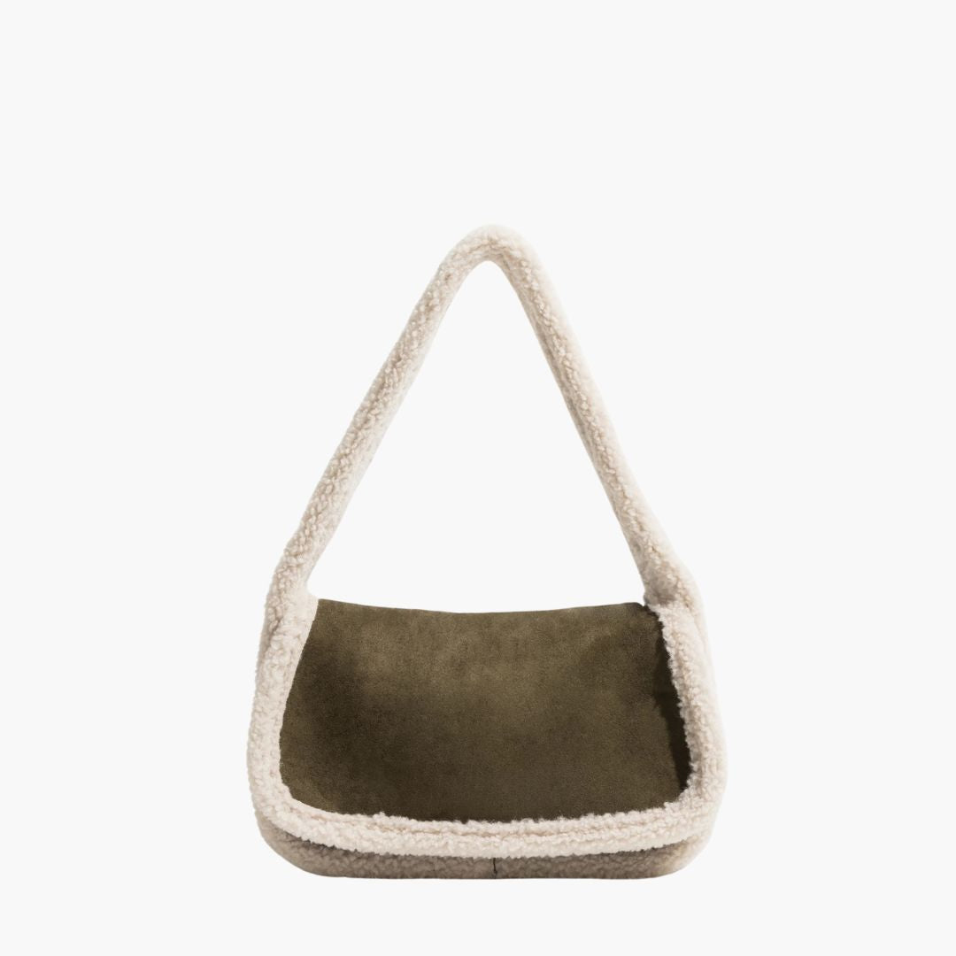 Baguette Taske med Teddy Detaljer | Blød Struktur | Trendy Design | Vanero