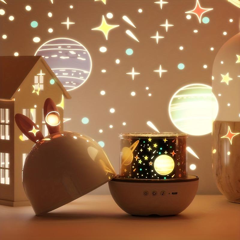 Stjerneprojektor | USB Genopladelig LED Natlampe Med Timer | Projektor Til Børneværelser | Vanero
