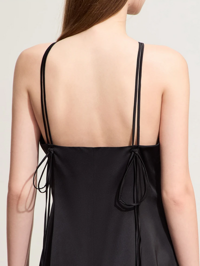 Satin l halterneck midikjole l Vanero