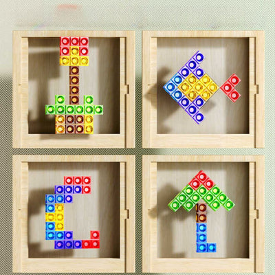EcoBlock Tetris Bræt | Bæredygtigt Træpuslespil Til Børn & Voksne | Vanero