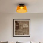 Glas Loftlampe Med Metalkonstruktion | E27 Loftbelysning Til Indendørs Brug | Fås I Ravglas Eller Klart Glas | Vanero