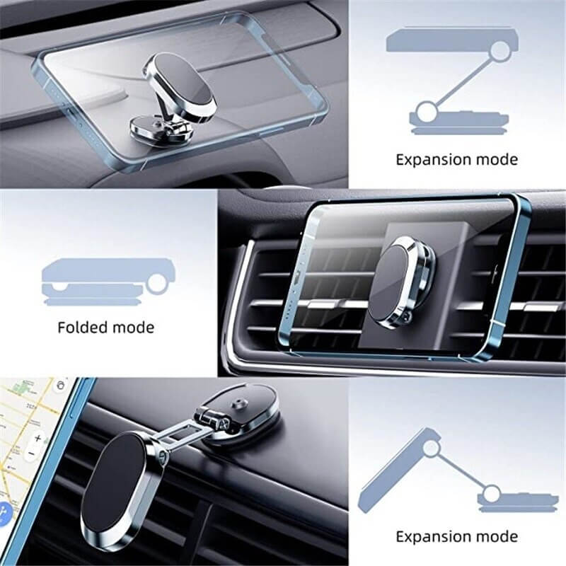 Foldbar Magnetisk Mobilholder | 360 Graders Justerbart Aluminiumsdesign | Håndfri Visning Til Skrivebord Rejser & Streaming | Vanero