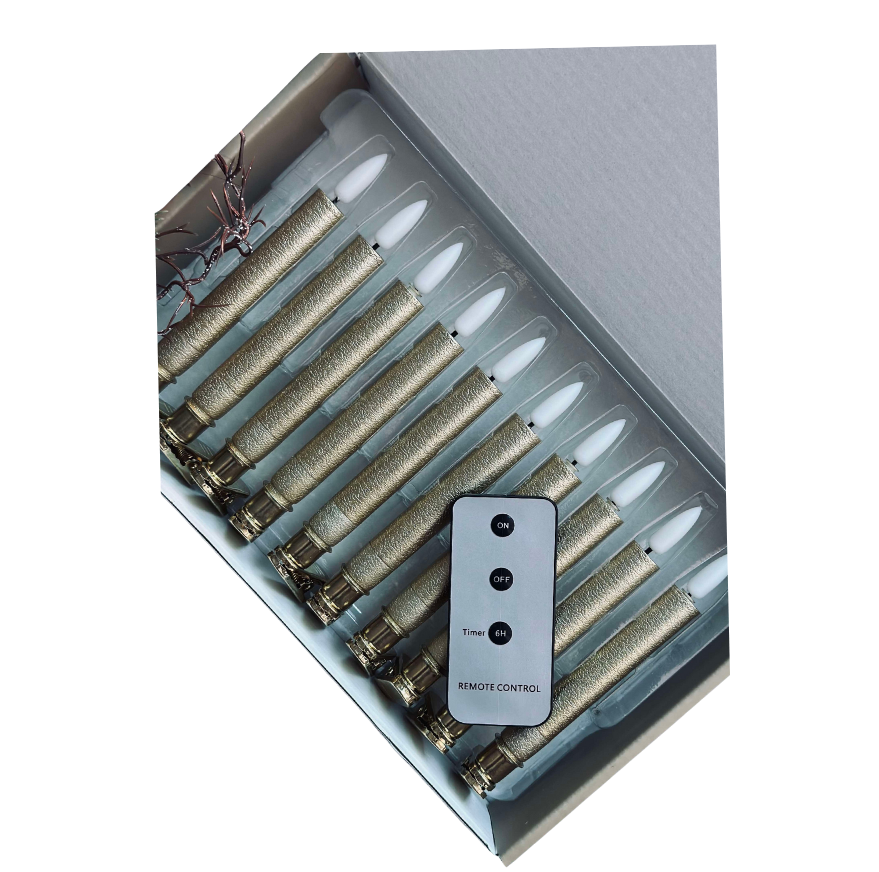 LED Juletræslys Guld | Sæt med 10 Stk | Vanero