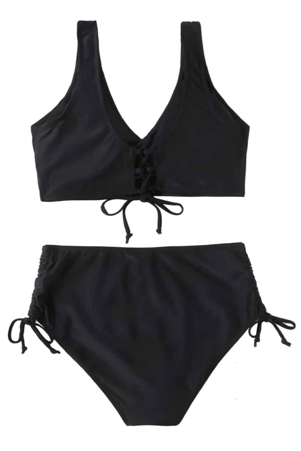 Bikinisæt Polyester | Justerbar Snøre Bikini | Todelt Badetøj til Strand- og Poolbrug | Vanero