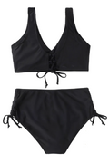 Bikinisæt Polyester | Justerbar Snøre Bikini | Todelt Badetøj til Strand- og Poolbrug | Vanero