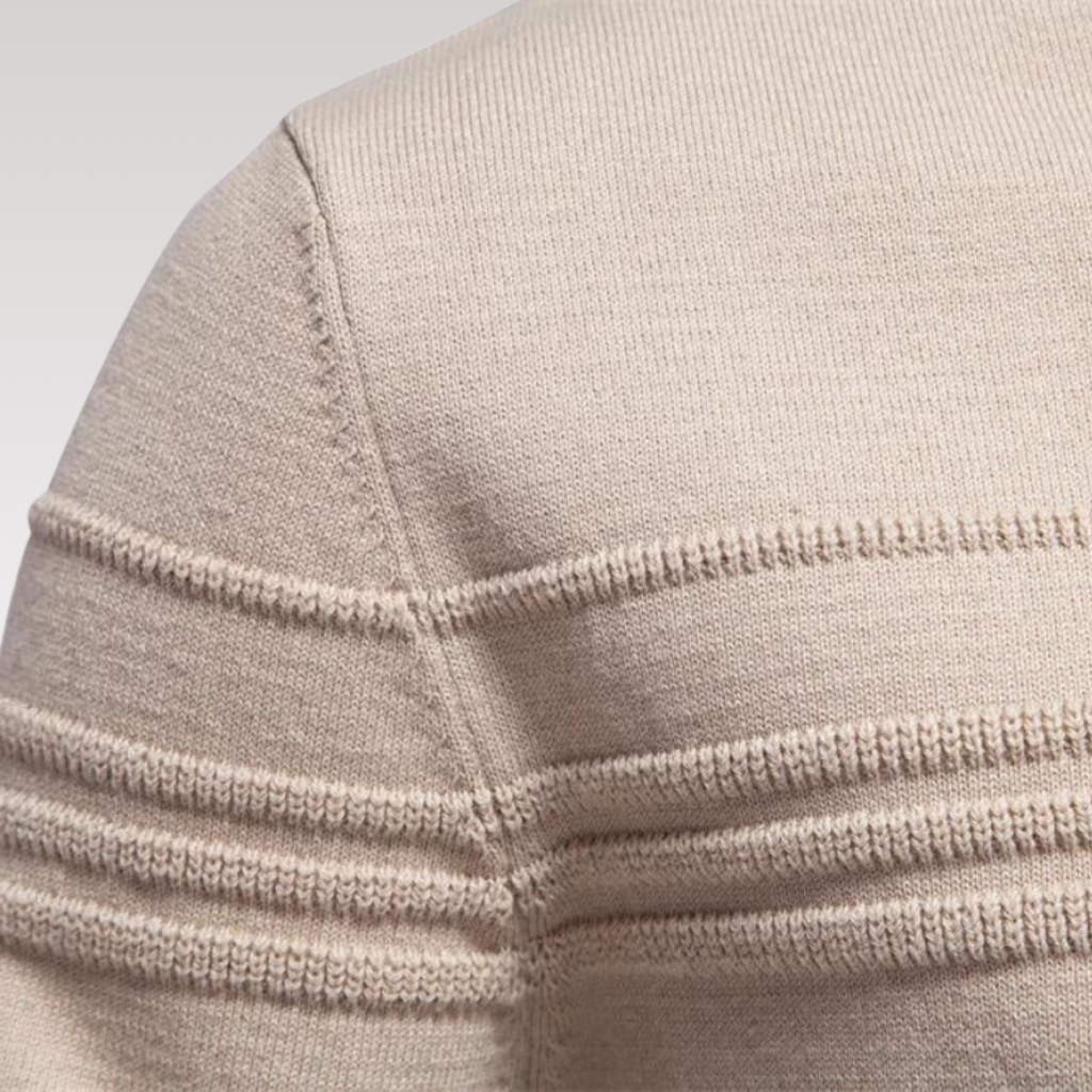 Herretrøje Strikmateriale | Regular Fit Sweater | Ternet Mønster Med Lange Ærmer til Hverdags- & Køligt Vejr Brug | Vanero
