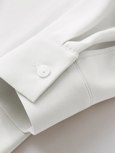 Asymmetrisk l chiffongbluse med jakkekrage l Vanero