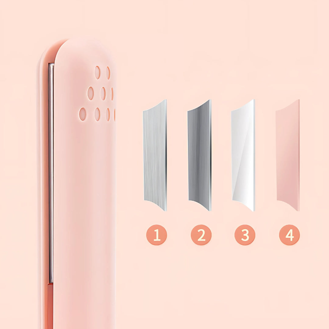 Hårstyler Keramisk Varmeplade | USB Genopladelig Hårstyler | 2 I 1 Design Til Krølning & Glatning | Vanero