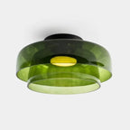 Glas Loftlampe Med Metalkonstruktion | E27 Loftbelysning Til Indendørs Brug | Fås I Ravglas Eller Klart Glas | Vanero