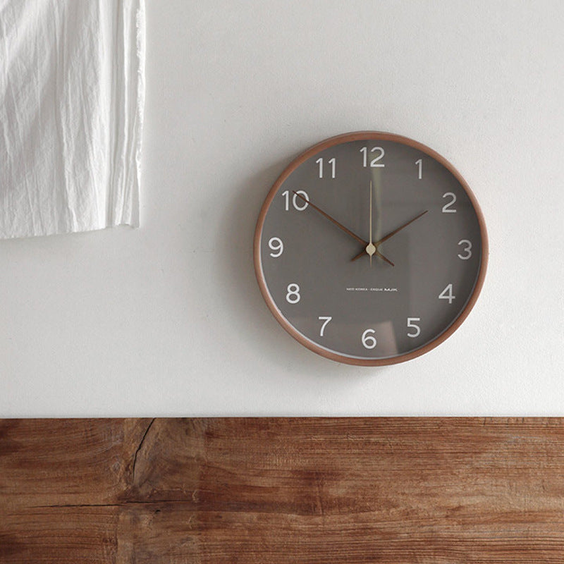 Vægur Med Trælook Og Kvartsurværk | Rundt Analogt Vægur Til Indendørs Dekoration | 30 Cm Vægmonteret Design | Vanero