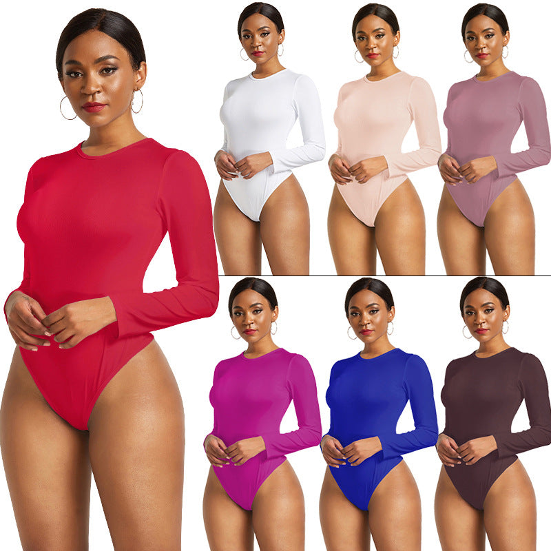 Damer | Langærmet Bodysuit Med Figursyende Snit Og Elegant Rundhalset | Komfortabel & Stilfuld | Vanero