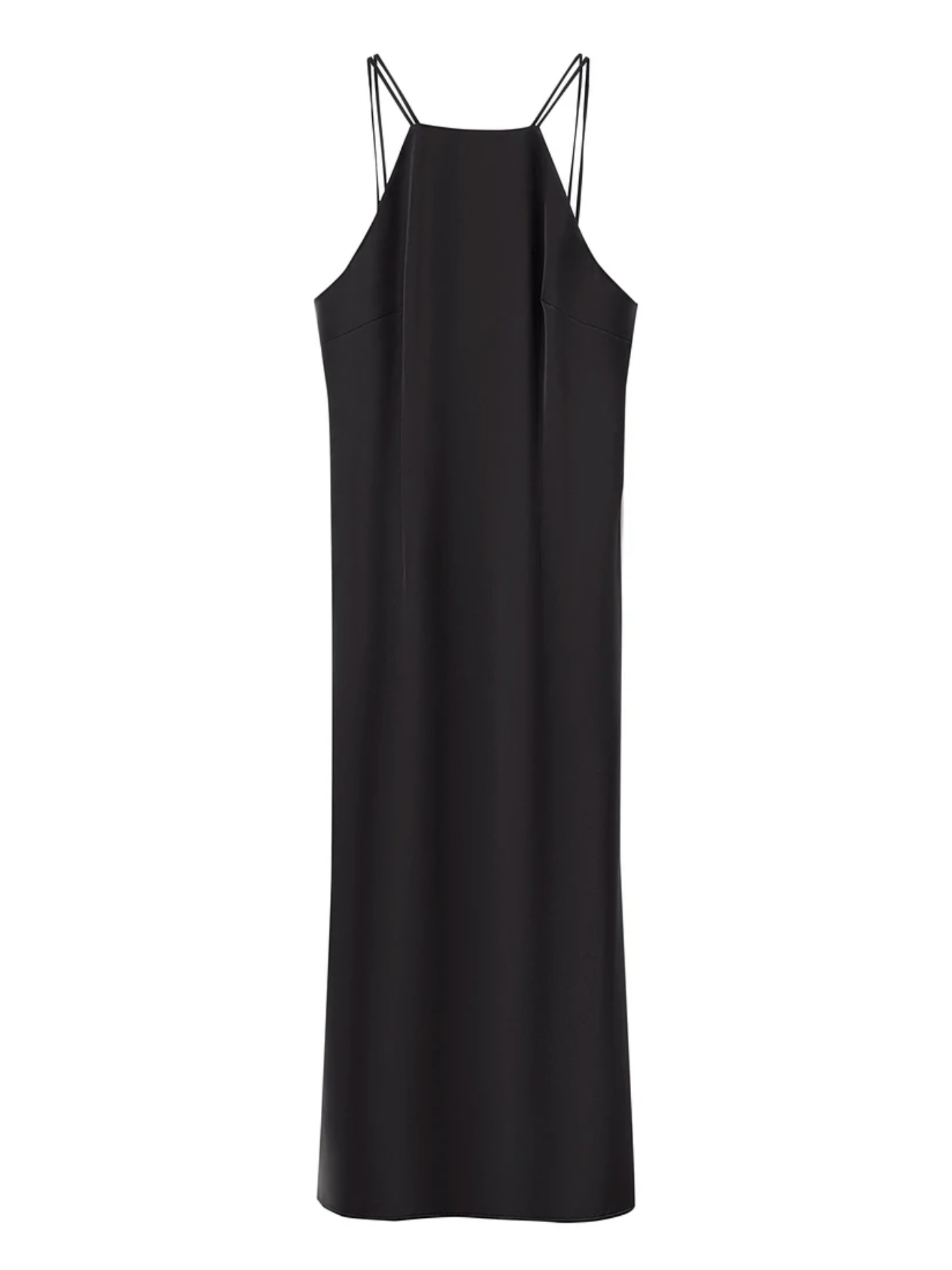 Satin l halterneck midikjole l Vanero