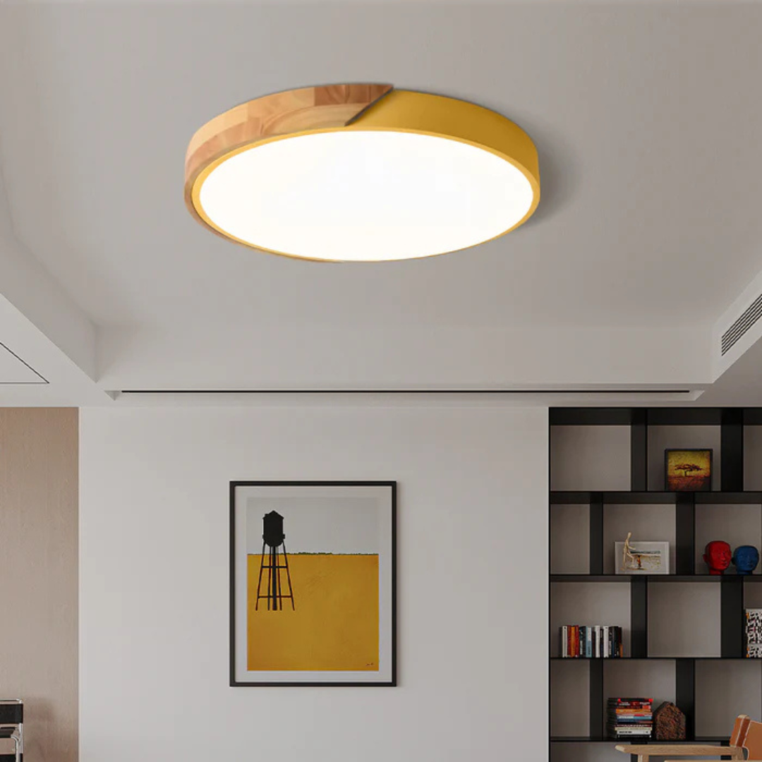 Delos | Scandinavisk Træ LED Plafondlampe med Energieffektiv Belysning | Vanero