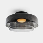 Glas Loftlampe Med Metalkonstruktion | E27 Loftbelysning Til Indendørs Brug | Fås I Ravglas Eller Klart Glas | Vanero