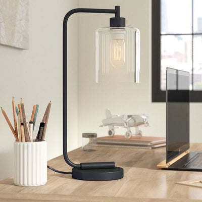 CylindraGlow | Elegant Cylindrisk Bordlampe til Stilfuldt Interiør Sort | Vanero