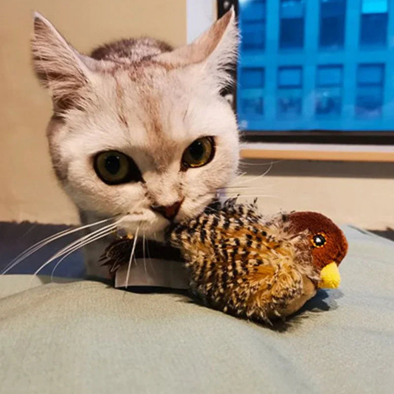 Catfri BirdToy | Interaktiv Kvidrende Fugl Legetøj Til Katte | Vanero