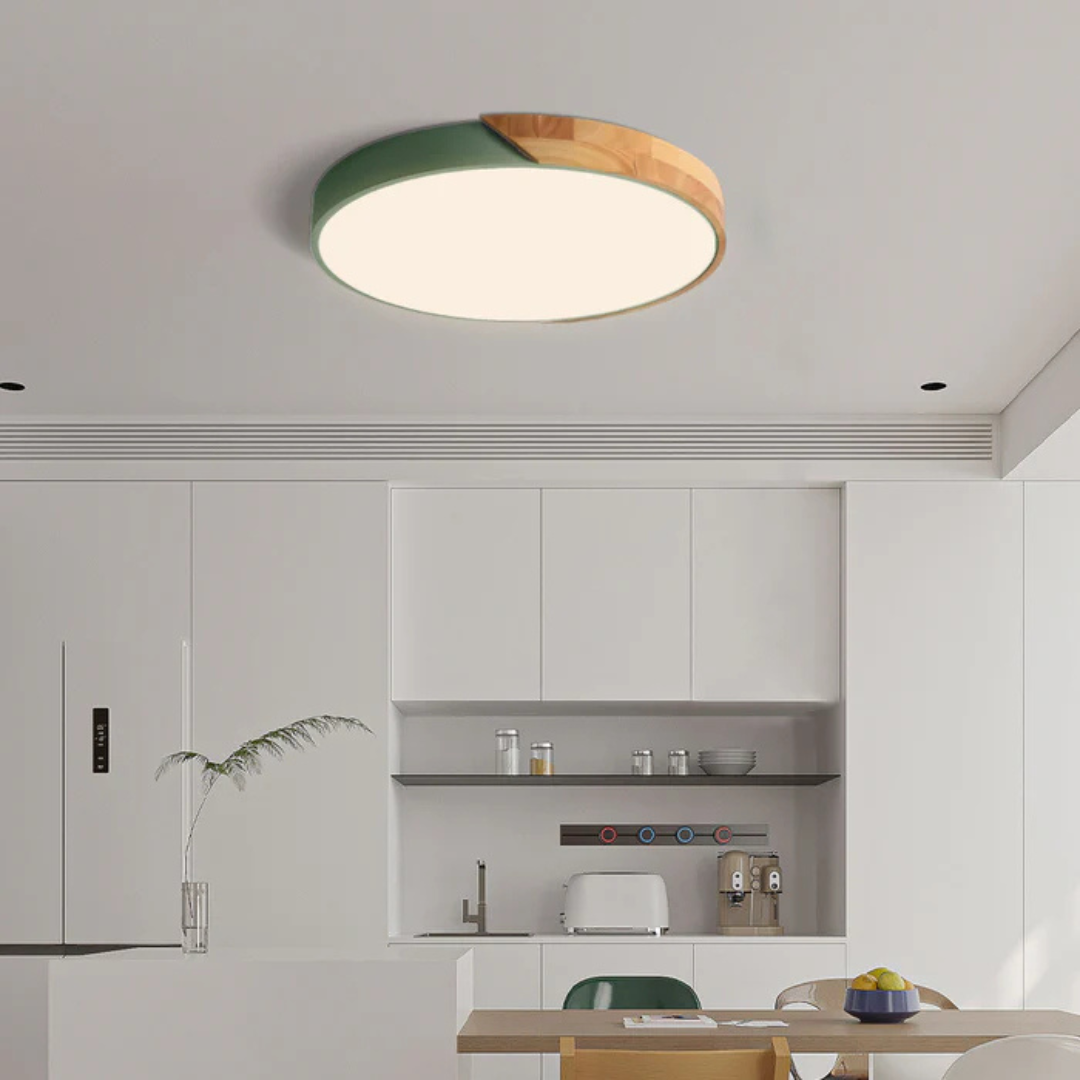 Delos | Scandinavisk Træ LED Plafondlampe med Energieffektiv Belysning | Vanero
