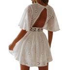 Dame Blondekjole | Polyester Sommerkjole Med Blonder | Hverdagsbrug Og Ferie | Vanero
