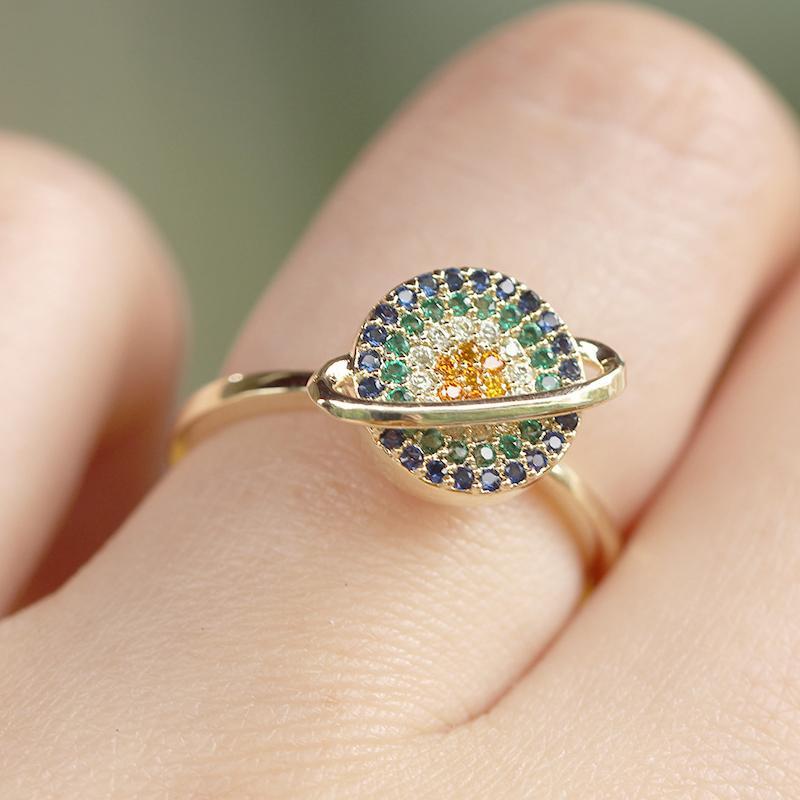 Galaktisk Serenity Legering Konstruktion | Justerbar Snurrende Ring | Roterende Galakseinspireret Design til Hverdagsbrug | Vanero