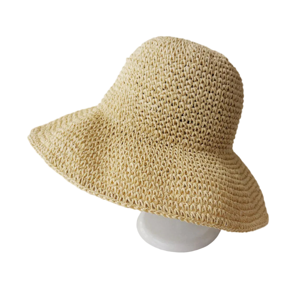 Dame Sommerhat I Vævet Materiale | Blød Flad Hat Med Afslappet Skygge | Forår Og Sommer | Vanero