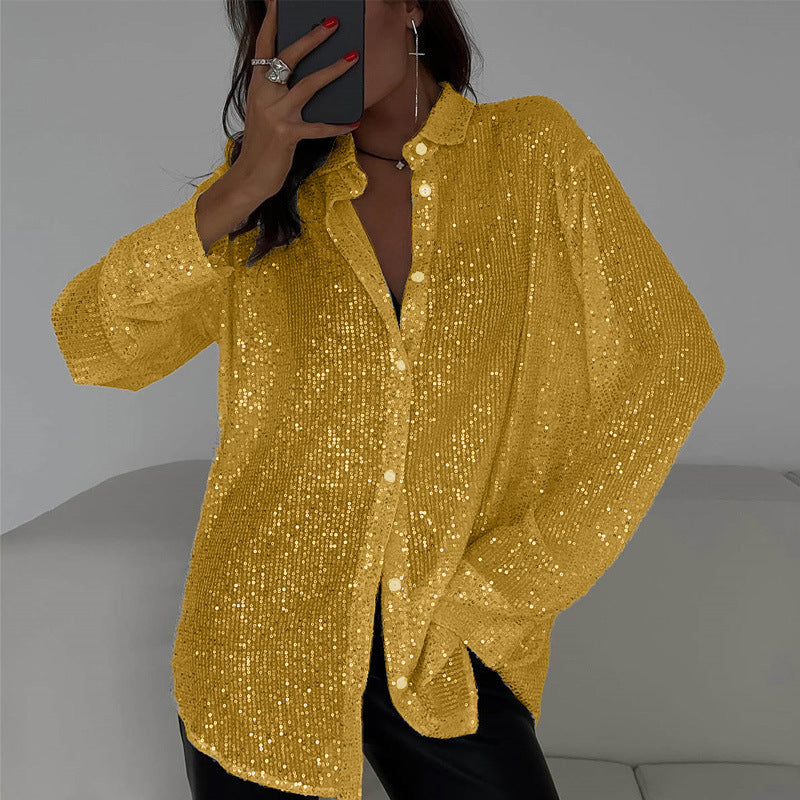 Caroline l Oversized pailletter med knapper l Vanero