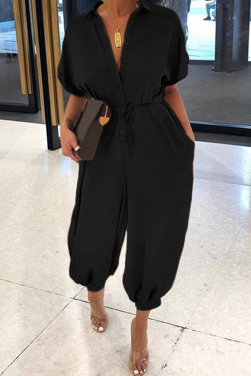Mode Solid Patchwork Vals Harlan Jumpsuits | Trendy & Moderne Til Damer | Vanero
