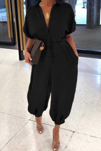Mode Solid Patchwork Vals Harlan Jumpsuits | Trendy & Moderne Til Damer | Vanero