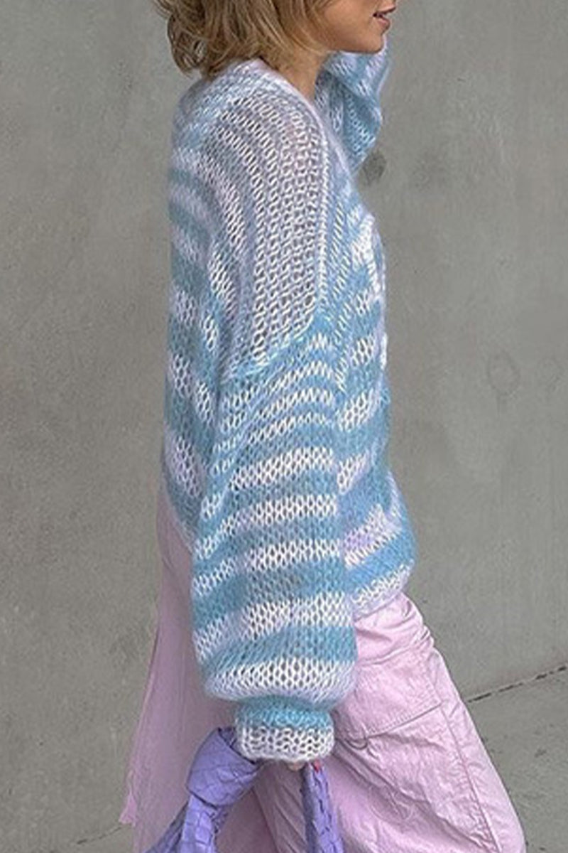 Damebluse Bomuldsmateriale | Regular Fit Bluse | Stribet Patchwork Med Rund Hals til Hverdagsbrug | Vanero
