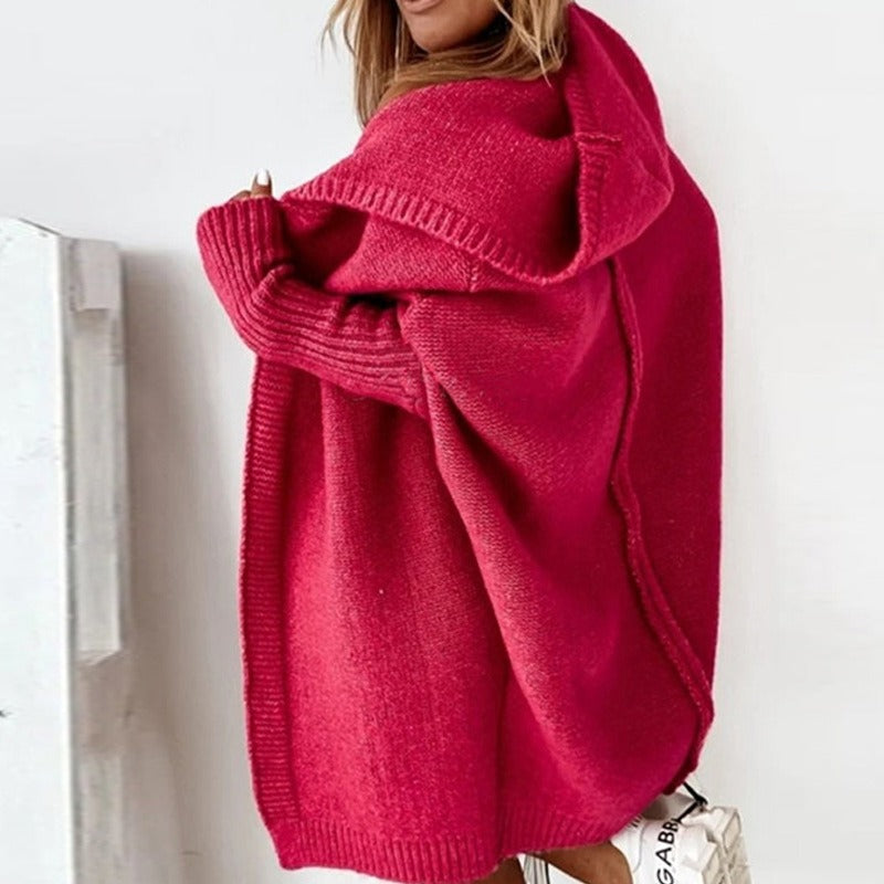 Emmy Strikmateriale | Afslappet Pasform Mellemlang Cardigan | Hættedesign til Hverdagsbrug & Lag-På-Lag Styling | Vanero
