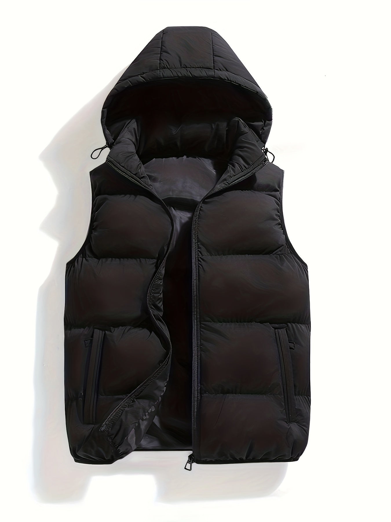 Noah Bomulds- & Polyesterblanding | Regular Fit Hættevest | Ærmeløst Lynlåsdesign til Hverdagsbrug & Lag-På-Lag Styling | Vanero