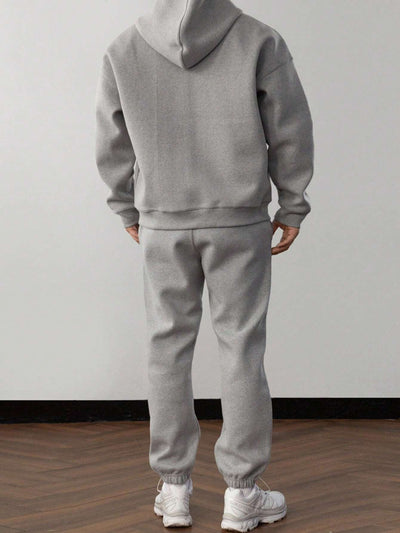 Alexander | Sæt Eksklusivt Herresæt med Ensfarvet Hoodie og Bukser Mørkegrå | Vanero
