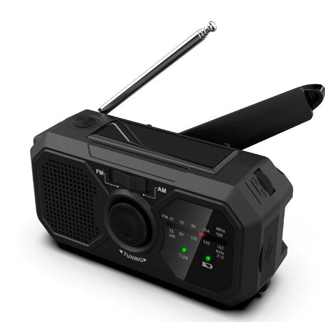 Nødradio Sol Håndsving Modtager | AM FM NOAA Multi-Strømsystem | Camping Rejser Beredskab & Outdoor Brug | Vanero