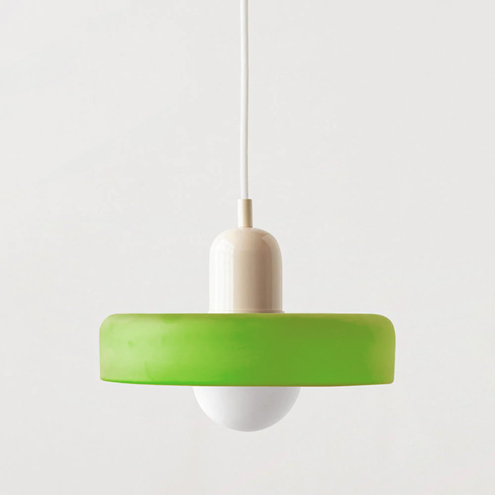 Bauhaus l Pendellampe af Farvet Glas l Vanero