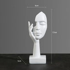 Abstrakt Ansigt Skulptur Harpiks Design | Fritstående Dekorativ Figur Til Indendørs Brug | Hylde Skrivebord Entré & Boligindretning | Vanero
