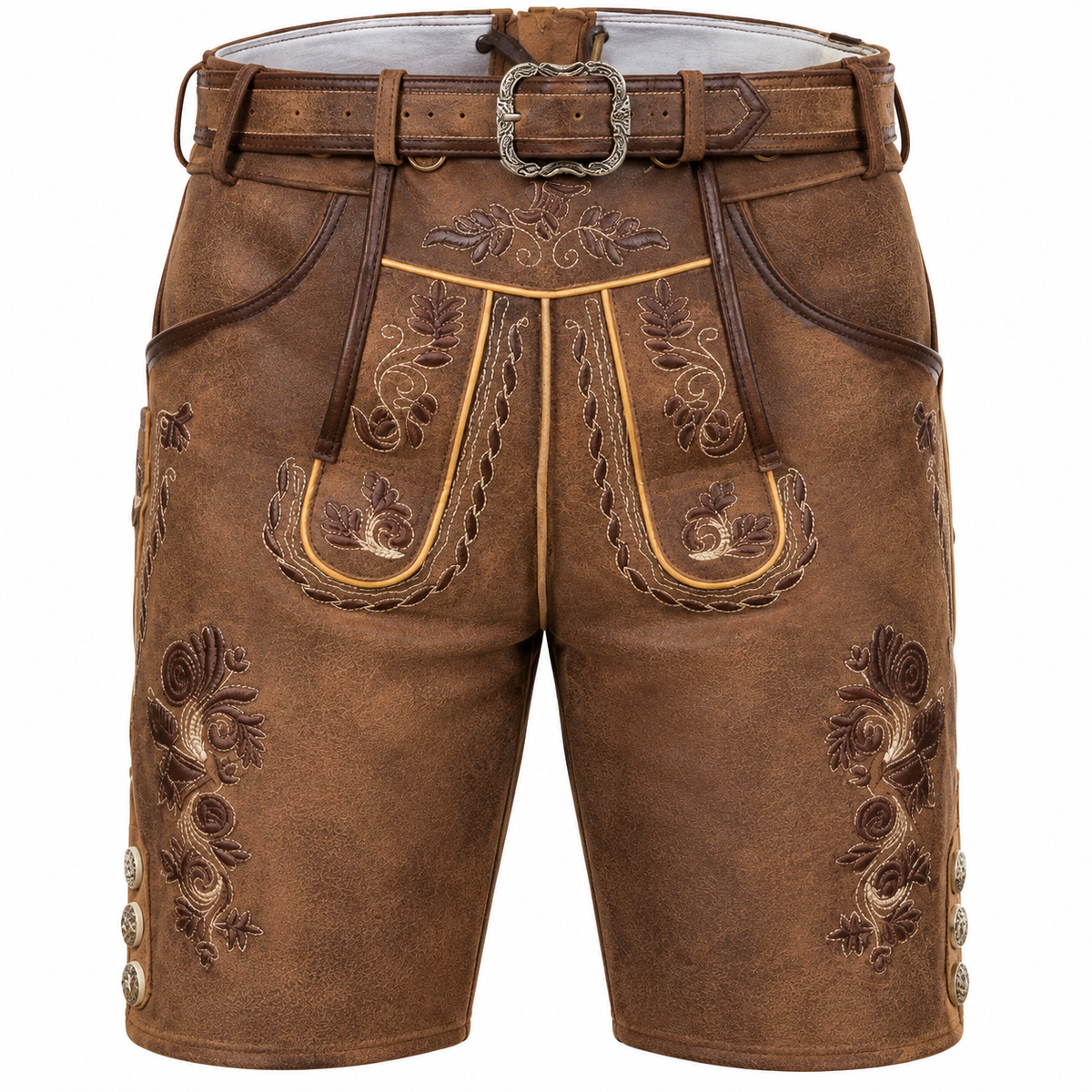 Herre Lederhosen Polyesterfiber | Traditionel Bayersk Stil Shorts | Oktoberfest Design Til Folkefester & Kulturelle Events | Vanero