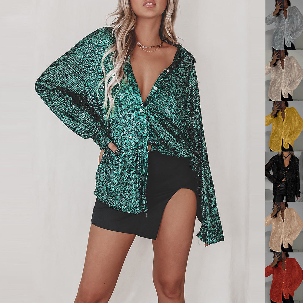 Caroline l Oversized pailletter med knapper l Vanero