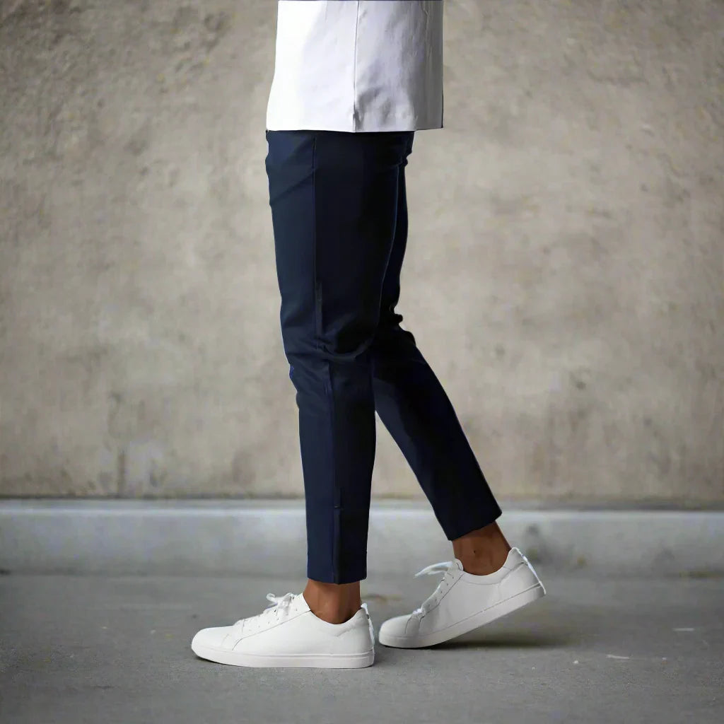 Herre Slim Fit Bukser Tekstilblanding | Elastisk Talje Fritidsbukser | Til Smart Casual Stil & Hverdagsbrug | Vanero