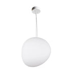 Glas Pendellampe Med Pebble Inspireret Skærm | Creme Glas Konstruktion Med E26 Fatning | Belysning Til Spisestue & Køkken | Vanero