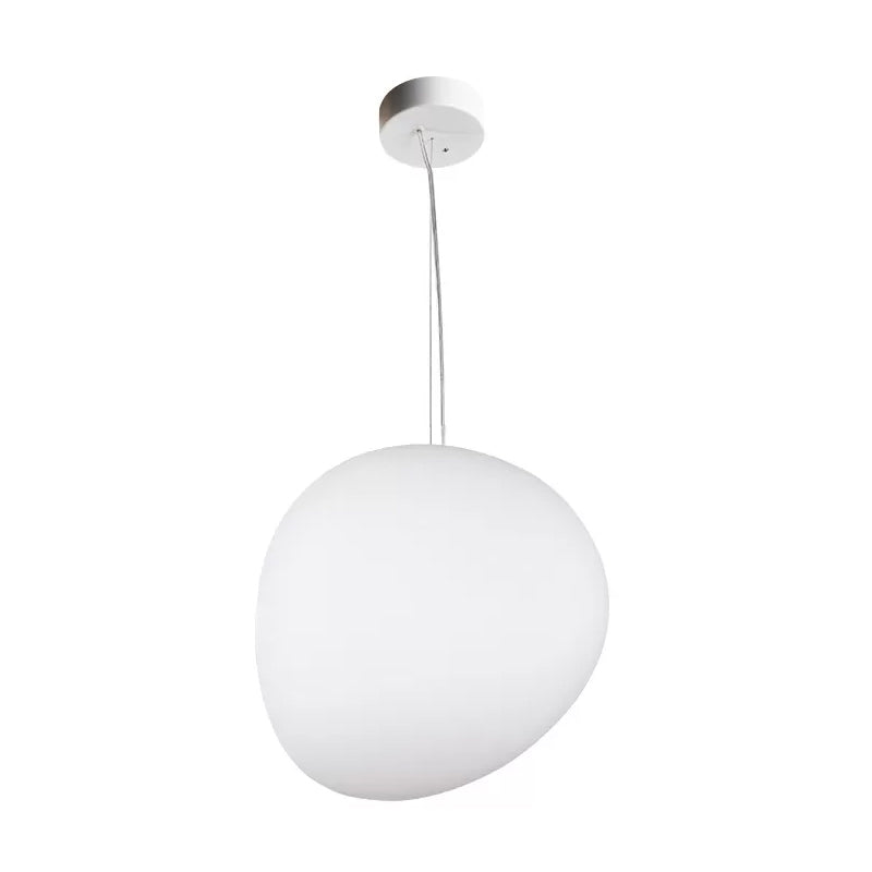 Glas Pendellampe Med Pebble Inspireret Skærm | Creme Glas Konstruktion Med E26 Fatning | Belysning Til Spisestue & Køkken | Vanero
