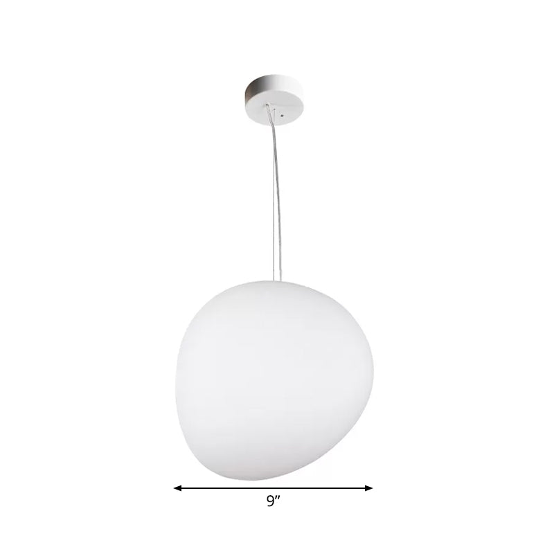 Glas Pendellampe Med Pebble Inspireret Skærm | Creme Glas Konstruktion Med E26 Fatning | Belysning Til Spisestue & Køkken | Vanero