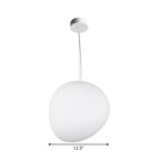 Glas Pendellampe Med Pebble Inspireret Skærm | Creme Glas Konstruktion Med E26 Fatning | Belysning Til Spisestue & Køkken | Vanero