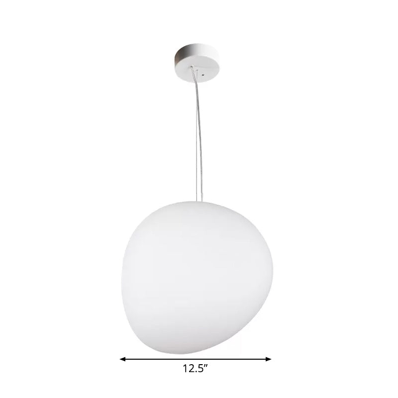 Glas Pendellampe Med Pebble Inspireret Skærm | Creme Glas Konstruktion Med E26 Fatning | Belysning Til Spisestue & Køkken | Vanero