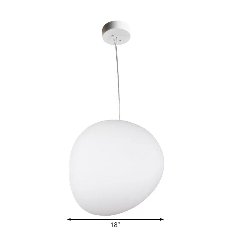 Glas Pendellampe Med Pebble Inspireret Skærm | Creme Glas Konstruktion Med E26 Fatning | Belysning Til Spisestue & Køkken | Vanero